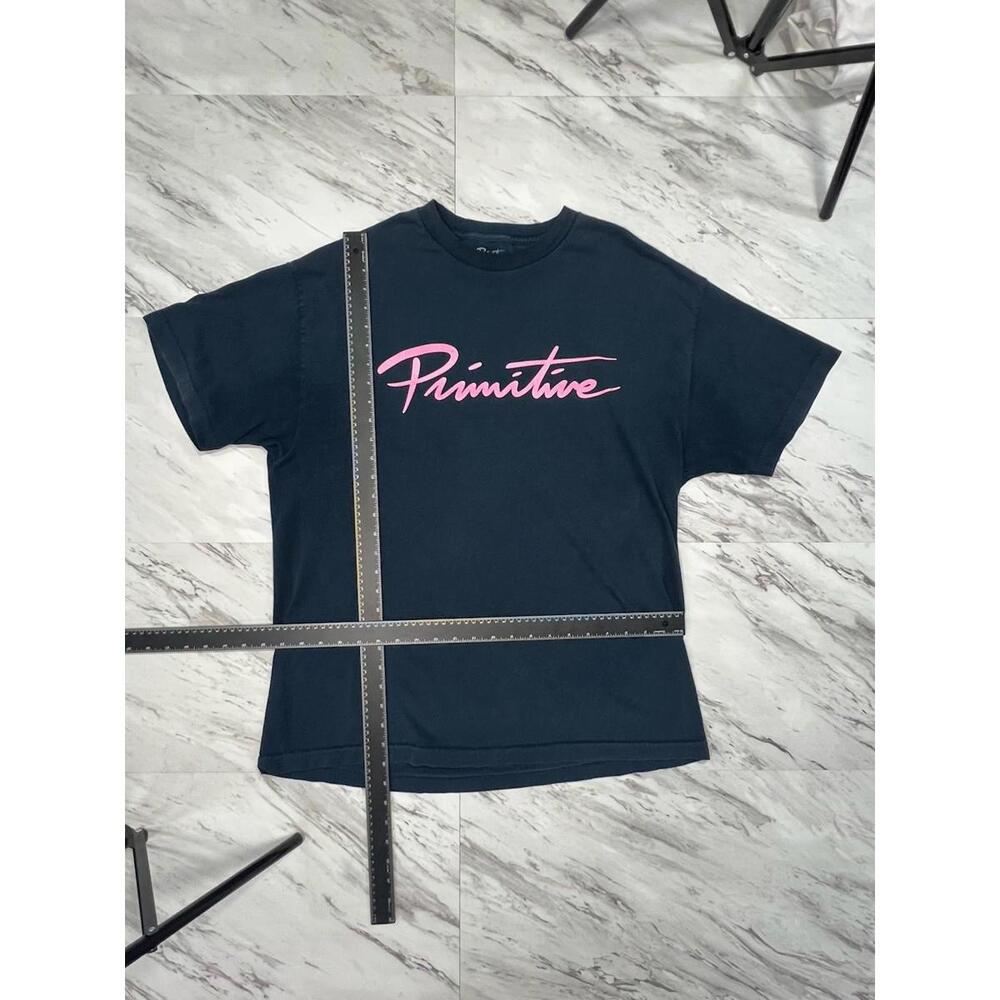 Primitive Pink Script Logo T Shirt Black XL Streetwear Skate Style #8